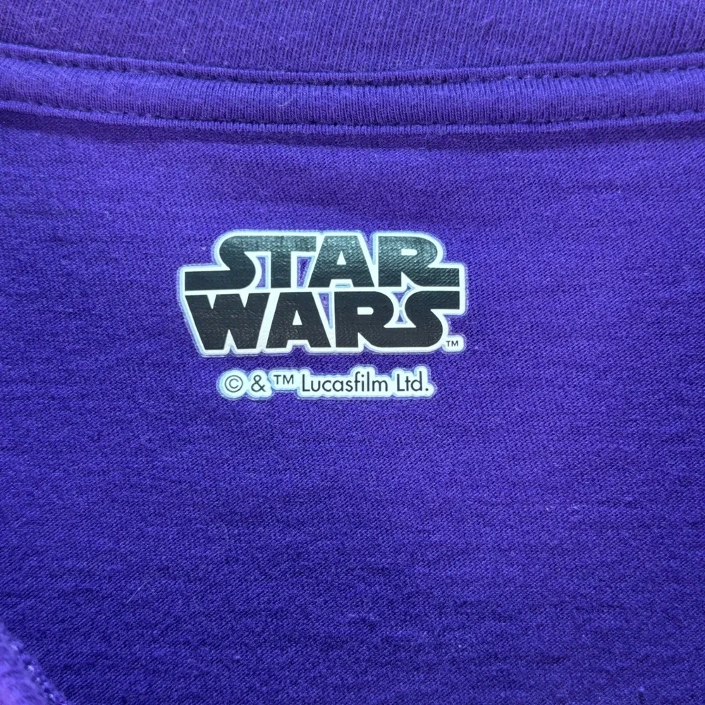 Star‎ Wars Greedo Shot First Purple Graphic T-Shirt Men's Sz L Retro Style